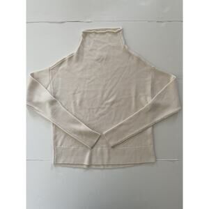 Wilfred Aritzia Merino Wool Sweater Women XS Cream Mock Neck Cropped Comfy